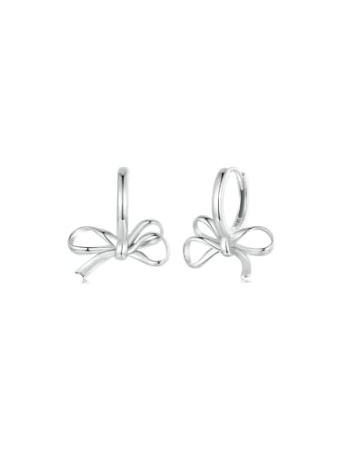 925 Sterling Silver Bowknot Trend Huggie Earring