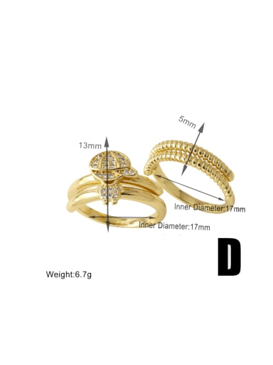 D Brass Cubic Zirconia Boy Trend Stackable Ring