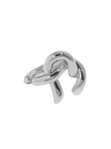 Dp4079 [white gold single] 925 Sterling Silver Irregular Minimalist Stud Earring(Single-Only One)