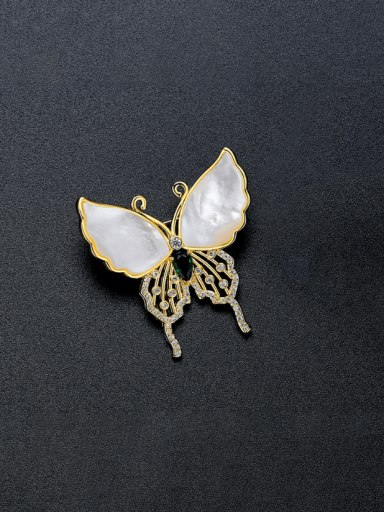 Brass Shell Butterfly Dainty Brooch