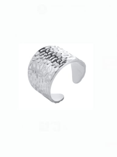 Steel color Stainless steel Geometric Vintage Band Ring