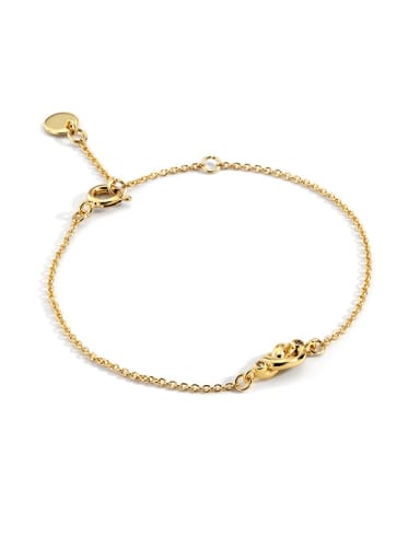 Brass Irregular Minimalist Link Bracelet