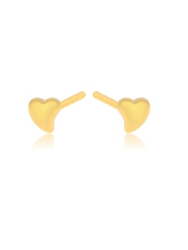 Alloy Heart Minimalist Stud Earring