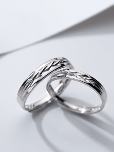 925 Sterling Silver Round Vintage Couple Ring