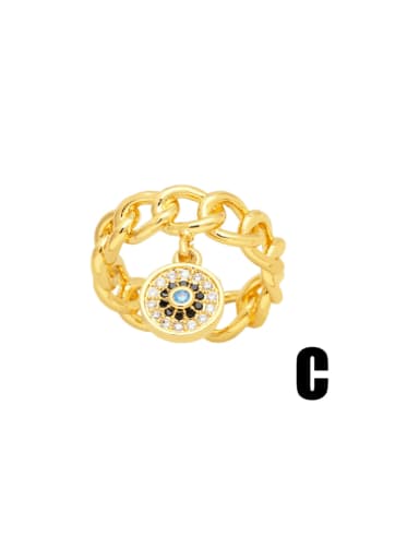 C Brass Cubic Zirconia Geometric Vintage Stackable Ring