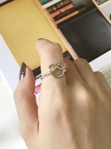 925 Sterling Silver Hollow Heart Minimalist Midi Ring