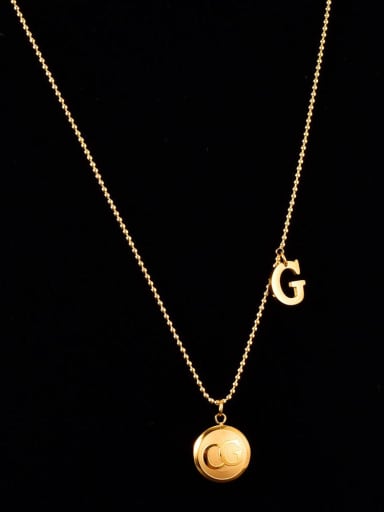 Titanium Minimalist Letter B  Ball  Beaded chain Necklace