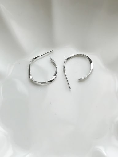 925 Sterling Silver Geometric Minimalist Rotating Ear Stud Earring