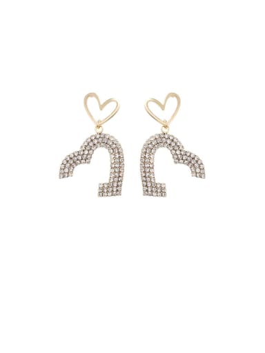 Alloy With Imitation Gold Plated Simplistic Irregular Flash Diamond Love  Cluster Earrings