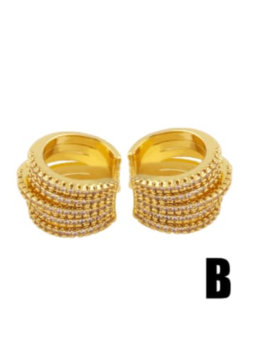 B Brass Cubic Zirconia Wing Vintage Stud Earring
