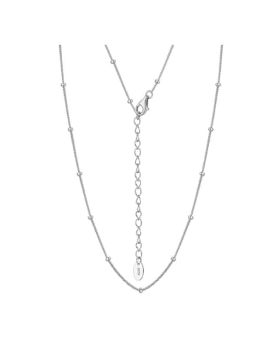 white gold 925 Sterling Silver Minimalist Chain Necklace