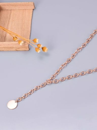 Titanium Hollow Chain  Round  Necklace