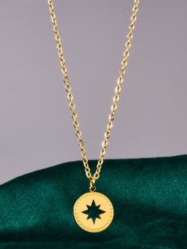 Titanium hollow Star Minimalist pendant Necklace