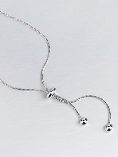 925 Sterling Silver Geometric Minimalist Lariat Necklace