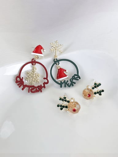 Alloy Enamel Christmas Seris Cute Drop Earring