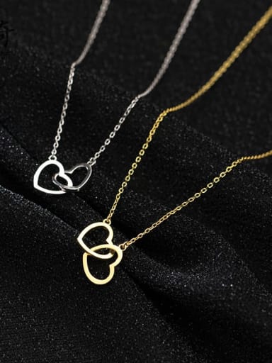 925 Sterling Silver  Minimalist Heart Pendant Necklace