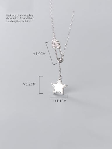 925 Sterling Silver Shell Star Minimalist Lariat Necklace