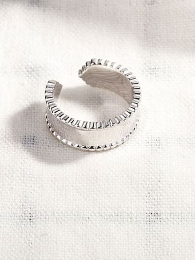 925 Sterling Silver  Vintage Round bead Wide face  Band Ring
