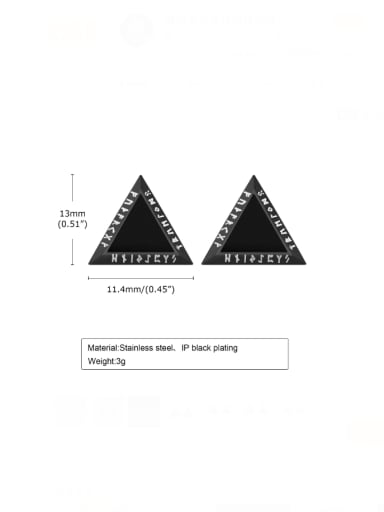 Stainless steel Triangle Hip Hop Stud Earring