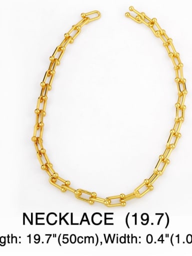 Necklace 50cm Brass Hollow Geometric Vintage chain Necklace