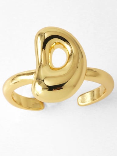 D Brass Letter Minimalist Band Ring