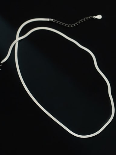 925 Sterling Silver Geometric Minimalist Snake bone chain Necklace
