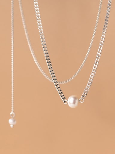 925 Sterling Silver Tassel Minimalist Multi Strand Necklace