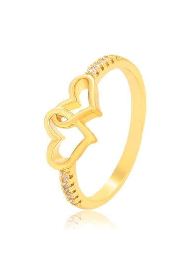 Alloy Cubic Zirconia Heart Minimalist Band Ring