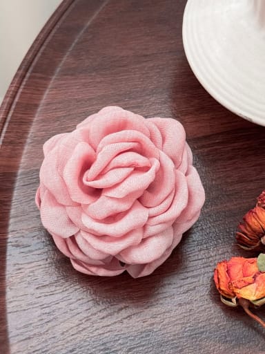 Pink 8.2cm Fabric Trend Flower Alloy Resin Multi Color Jaw Hair Claw