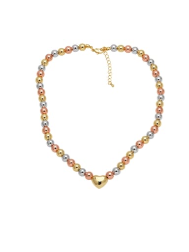custom Brass Heart Minimalist Beaded Necklace