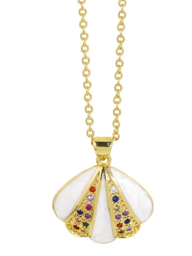 Brass Shell Pentagram Vintage Necklace
