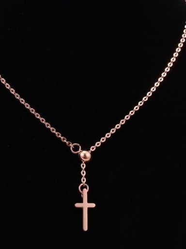Titanium Smooth Cross Necklace