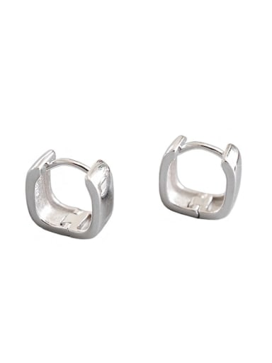 925 Sterling Silver Square Minimalist Huggie Earring