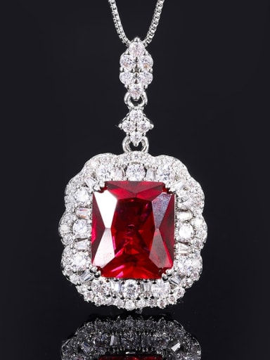 Red Treasure Pendant Brass Cubic Zirconia Earring Ring and Pendant Set