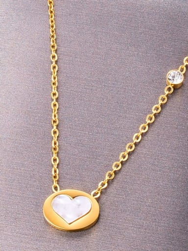Titanium Shell Heart Minimalist Necklace