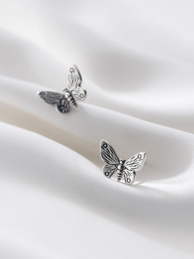 925 Sterling Silver Butterfly Vintage Stud Earring