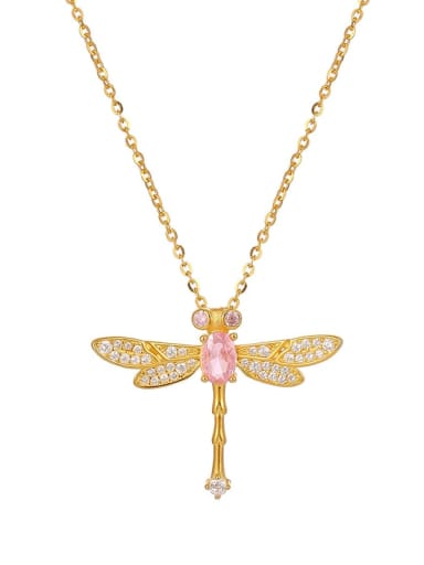 custom 925 Sterling Silver Cubic Zirconia Dragonfly Dainty Necklace