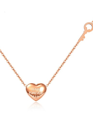 Titanium Letter Minimalist Heart pendant Necklace