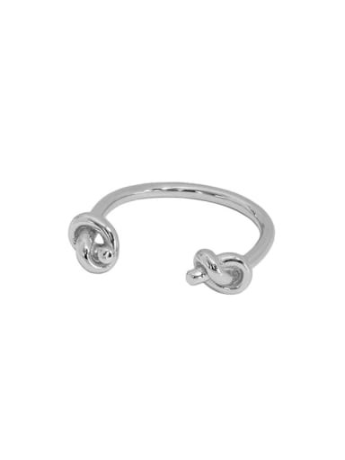 Art006 [platinum] 925 Sterling Silver Hollow knot Vintage Band Ring
