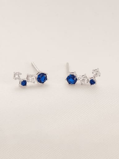 925 Sterling Silver Cubic Zirconia Irregular Dainty Stud Earring