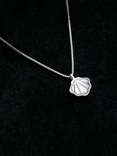 925 Sterling Silver Shell Irregular Minimalist Pendant Necklace