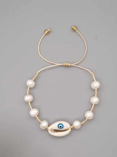 ZZ B200097E Freshwater Pearl Multi Color Irregular Minimalist Woven Bracelet