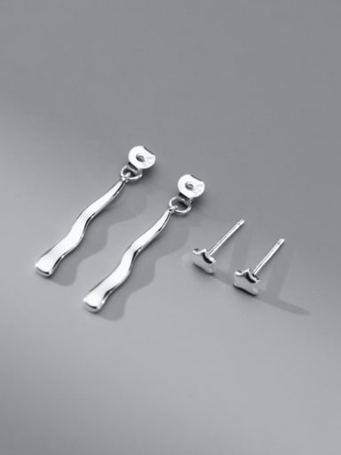 925 Sterling Silver Geometric Tassel Minimalist Drop Earring