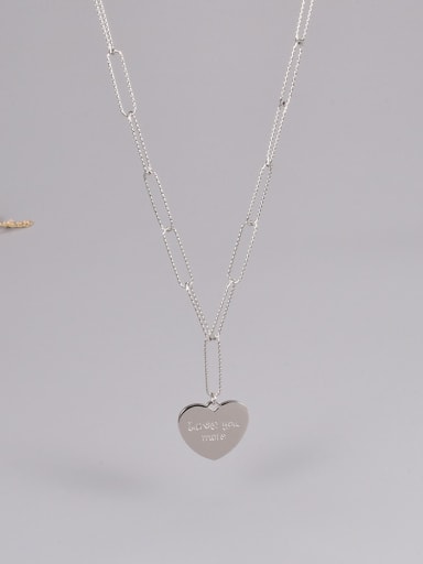 Titanium Steel Heart Minimalist  Hollow Chain Necklace