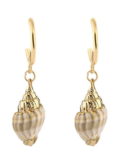 Brass Shell Irregular Bohemia Huggie Earring