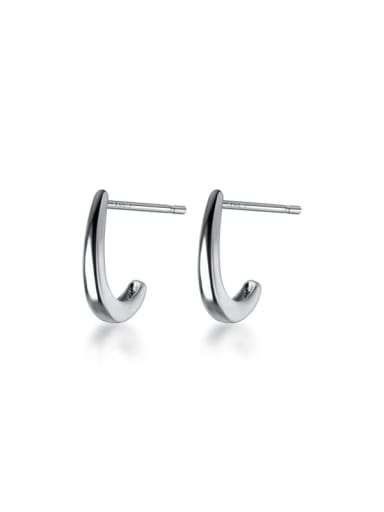 925 Sterling Silver smooth Irregular Minimalist Stud Earring
