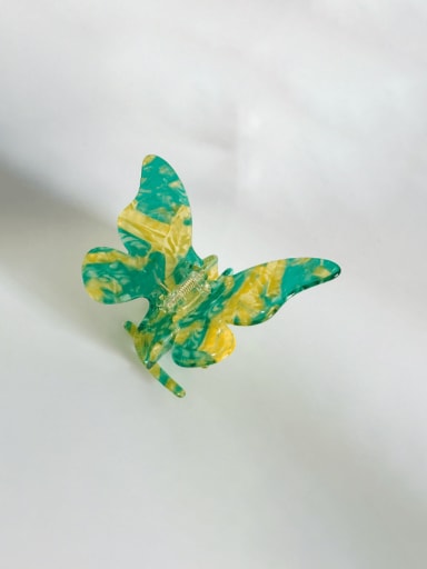 Yellow green 7cm Cellulose Acetate Minimalist Butterfly Alloy Multi Color Jaw Hair Claw