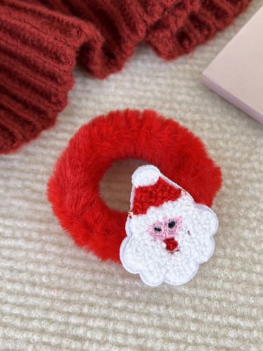 A Santa Claus Hairball Cute Christmas Seris Multi Color Hair Rope