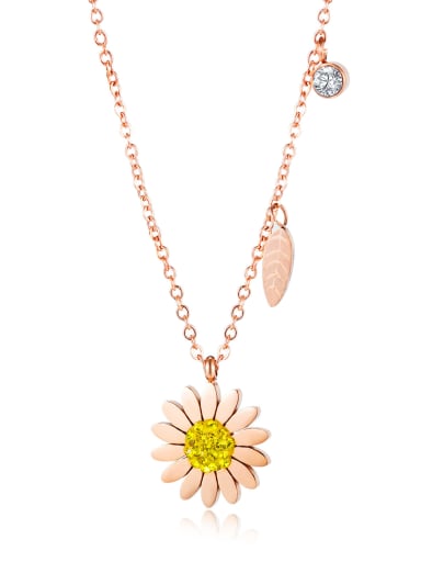Titanium Flower Minimalist  pendant Necklace