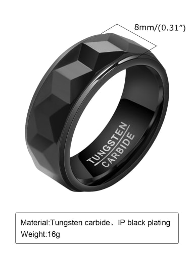 Stainless steel Geometric Hip Hop Band Ring